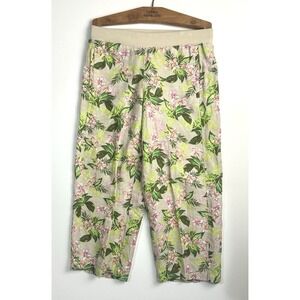 J Jill 100% Linen Capri Pant Resort Core Coastal Grandma Vaca Florida Size XS/S